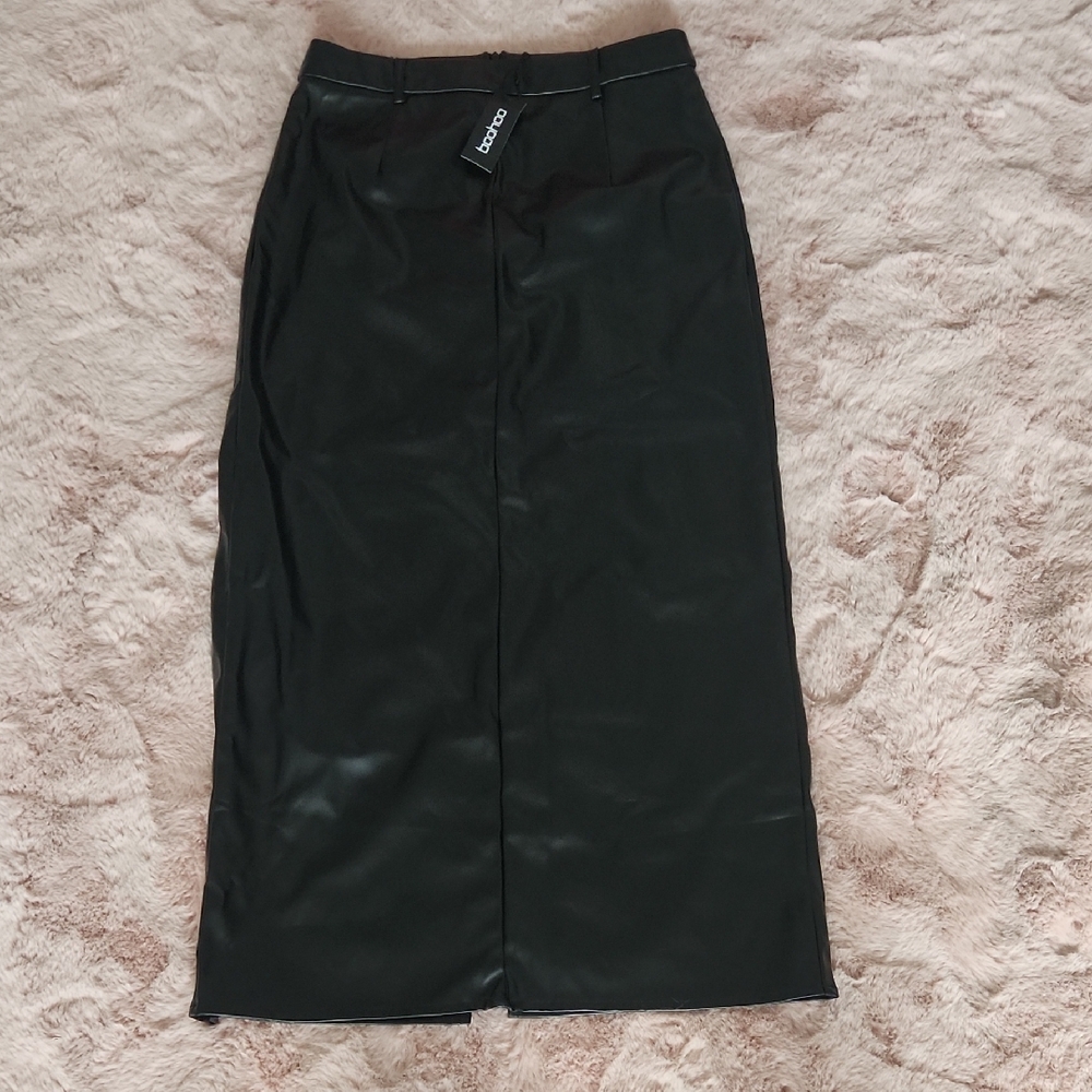 Boohoo Sleek Black Pencil Skirt - Picture 2 of 5